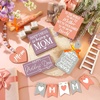 image:imageSumind 15 Pcs Mothers Day Tiered Tray Decor Happy Mothers Day Lavender Wood Signs Farmhouse Decorations Wooden Heart Bead Garland for Mothers Gift Tabletop Purple GreenFor Mom