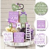 image:imageSumind 15 Pcs Mothers Day Tiered Tray Decor Happy Mothers Day Lavender Wood Signs Farmhouse Decorations Wooden Heart Bead Garland for Mothers Gift Tabletop Purple GreenMother