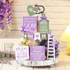 image:imageSumind 15 Pcs Mothers Day Tiered Tray Decor Happy Mothers Day Lavender Wood Signs Farmhouse Decorations Wooden Heart Bead Garland for Mothers Gift Tabletop Purple GreenMother