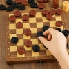 image:imageSumind 24 Pcs Wooden Checkers Pieces 106 with Bag Black and Wood ColorBrown and Black