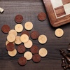 image:imageSumind 24 Pcs Wooden Checkers Pieces 106 with Bag Black and Wood ColorBrown and Wood Color