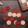 image:imageSumind 24 Pcs Wooden Checkers Pieces 106 with Bag Black and Wood ColorRed and Wood Color