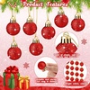 image:imageSumind 48 Pcs Christmas Mini Balls Ornaments Miniature Glitter Balls Xmas Tree Small Hanging Decorations Pendants for Holiday Party Wedding DIY Craft Home Decor Red1 InchRed