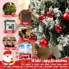 image:imageSumind 48 Pcs Christmas Mini Balls Ornaments Miniature Glitter Balls Xmas Tree Small Hanging Decorations Pendants for Holiday Party Wedding DIY Craft Home Decor Red1 InchRed