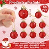 image:imageSumind 48 Pcs Christmas Mini Balls Ornaments Miniature Glitter Balls Xmas Tree Small Hanging Decorations Pendants for Holiday Party Wedding DIY Craft Home Decor Red1 InchRed
