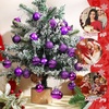 image:imageSumind 48 Pieces Christmas Mini Balls Ornaments 12 Inch Miniature Glitter Balls Xmas Tree Small Hanging Decorations Pendants for Holiday Party Wedding Home DIY Craft DecorClassic StyleBlackPurple