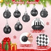 image:imageSumind 48 Pieces Christmas Mini Balls Ornaments 12 Inch Miniature Glitter Balls Xmas Tree Small Hanging Decorations Pendants for Holiday Party Wedding Home DIY Craft DecorClassic StyleBlackBlack