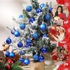 image:imageSumind 48 Pieces Christmas Mini Balls Ornaments 12 Inch Miniature Glitter Balls Xmas Tree Small Hanging Decorations Pendants for Holiday Party Wedding Home DIY Craft DecorClassic StyleBlackRoyal Blue