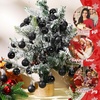 image:imageSumind 48 Pieces Christmas Mini Balls Ornaments 12 Inch Miniature Glitter Balls Xmas Tree Small Hanging Decorations Pendants for Holiday Party Wedding Home DIY Craft DecorClassic StyleBlackBlack
