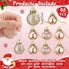 image:imageSumind 48 Pieces Christmas Mini Balls Ornaments 12 Inch Miniature Glitter Balls Xmas Tree Small Hanging Decorations Pendants for Holiday Party Wedding Home DIY Craft DecorClassic StyleBlackRose Gold