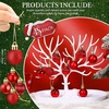 image:imageSumind 48 Pieces Christmas Mini Balls Ornaments 12 Inch Miniature Glitter Balls Xmas Tree Small Hanging Decorations Pendants for Holiday Party Wedding Home DIY Craft DecorClassic StyleBlackRed