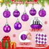 image:imageSumind 48 Pieces Christmas Mini Balls Ornaments 12 Inch Miniature Glitter Balls Xmas Tree Small Hanging Decorations Pendants for Holiday Party Wedding Home DIY Craft DecorClassic StyleBlackPurple