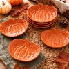 image:imageSumind 6 Pcs 6 Pumpkin Plates Ceramic Fall Thanksgiving Appetizer PlatesOrange