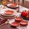 image:imageSumind 6 Pcs 6 Pumpkin Plates Ceramic Fall Thanksgiving Appetizer PlatesOrange