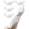 image:imageSumind 4 Pairs Women Short Satin Gloves White Wedding Party Wrist Length Gown Opera GlovesSatin White Adult