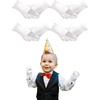 image:imageSumind 4 Pairs Women Short Satin Gloves White Wedding Party Wrist Length Gown Opera GlovesWhite Satin Kids