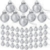 image:imageSumind 48 Pcs Christmas Mini Balls Ornaments Miniature Glitter Balls Xmas Tree Small Hanging Decorations Pendants for Holiday Party Wedding DIY Craft Home Decor Red1 InchSilver