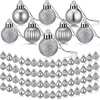 image:imageSumind 48 Pieces Christmas Mini Balls Ornaments 12 Inch Miniature Glitter Balls Xmas Tree Small Hanging Decorations Pendants for Holiday Party Wedding Home DIY Craft DecorClassic StyleBlackSilver