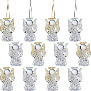 image:imageSumind 12 Pcs Christmas Angel Ornaments Clear Glass Hanging Tree Decor