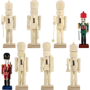image:imageSumind 12 Pieces Christmas Unfinished Nutcracker Wooden Nutcracker 5 Inch6