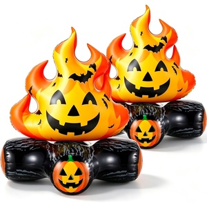 image:imageSumind 2 Pcs Halloween Inflatable Campfire Props Pumpkin Blow up DecorHalloween