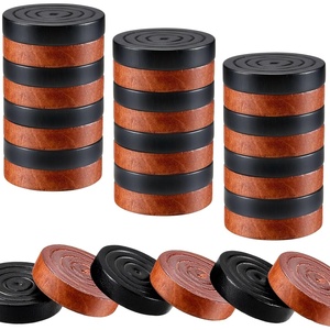 image:imageSumind 24 Pcs Wooden Checkers Pieces 106 with Bag Black and Wood ColorBrown and Black