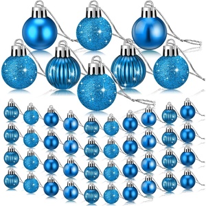 image:imageSumind 48 Pieces Christmas Mini Balls Ornaments 12 Inch Miniature Glitter Balls Xmas Tree Small Hanging Decorations Pendants for Holiday Party Wedding Home DIY Craft DecorClassic StyleBlackRoyal Blue