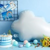 image:imageSumind 12 Pcs 28 Inch White Cloud Balloons Foil Cute Shaped ReusableLight Blue