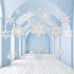 image:imageSumind 30 Pcs Winter Snowflake Hanging Swirls Foil Christmas Ceiling Decor